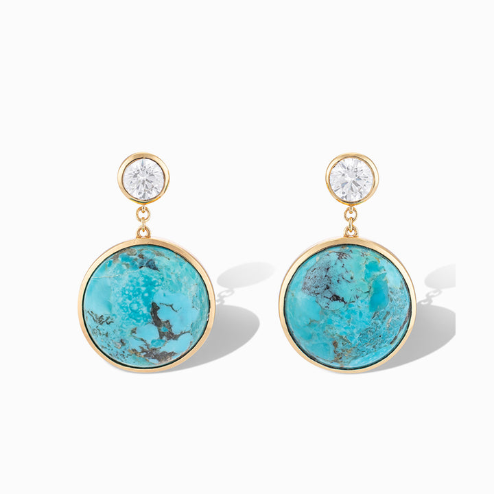 Mini Dropping Circles Drop Earrings in Mohave Turquoise