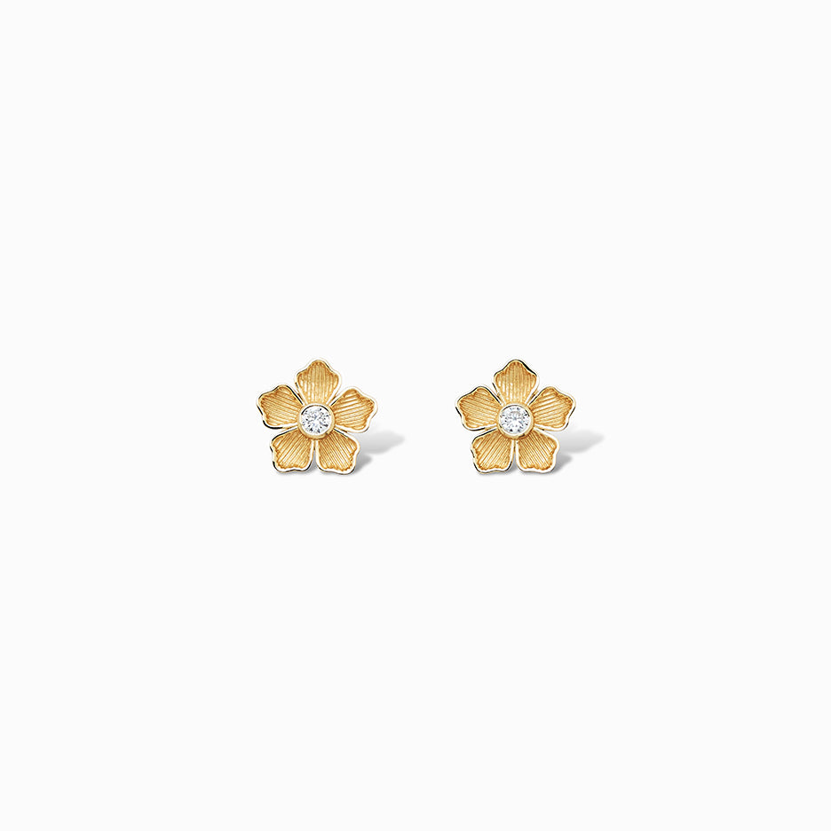 Small Flower Stud Earrings in Cubic Zirconia