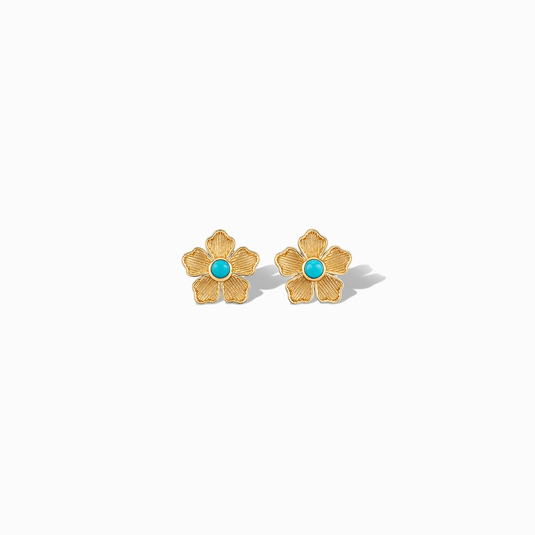 Small Flower Stud Earrings in Sleeping Beauty Turquoise