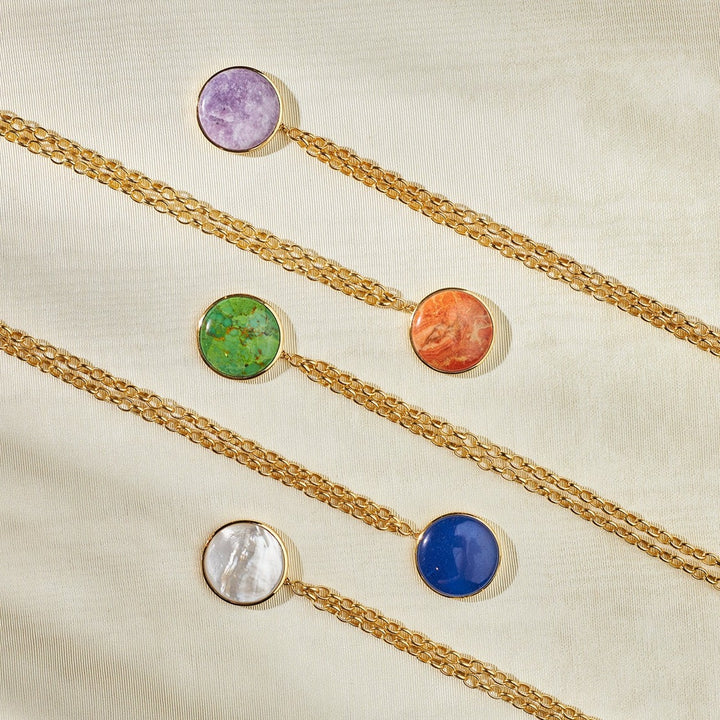 Splash of Color Pendant Necklace in Blue Quartz