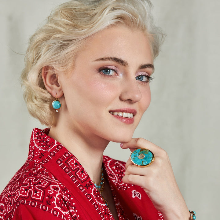Tiny Mini Drop Earrings in Mohave Turquoise