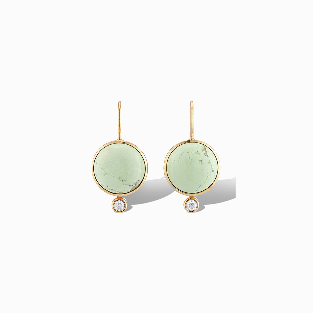 Tini Mini Drop Earrings in Citrine Chrysoprase