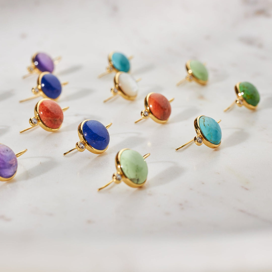 Tiny Mini Drop Earrings in Mohave Turquoise