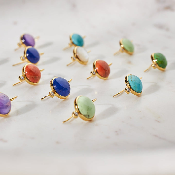 Tiny Mini Drop Earrings in Mohave Turquoise