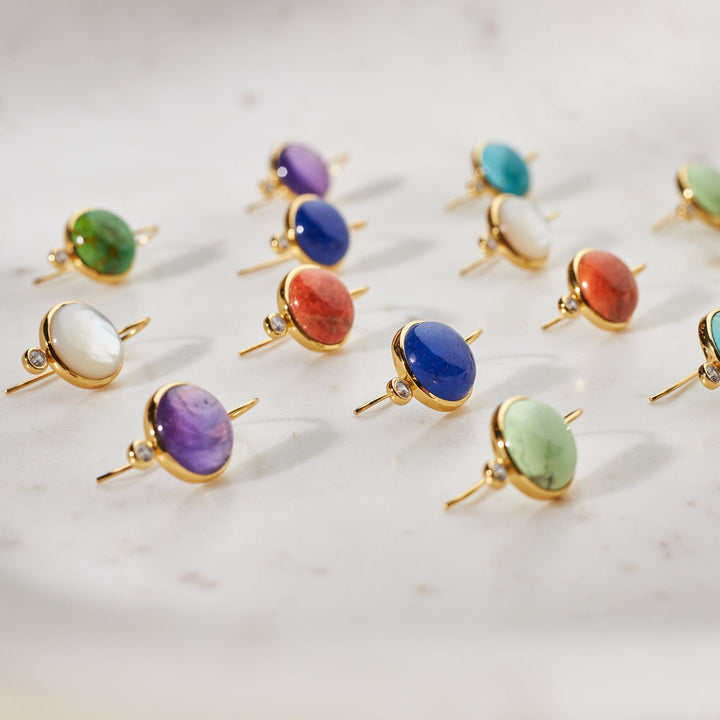 Tiny Mini Drop Earrings in Mother of Pearl