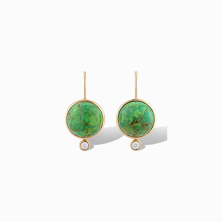 Tini Mini Drop Earrings in Green Mohave Turquoise