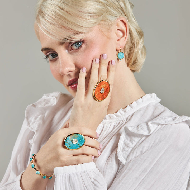 Tiny Mini Drop Earrings in Mohave Turquoise