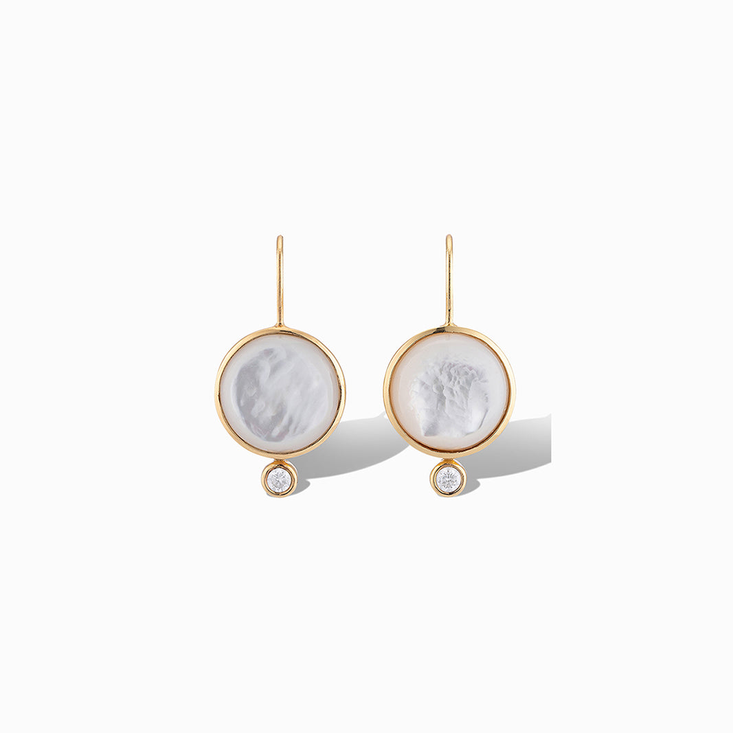 Tini Mini Drop Earrings in Mother of Pearl