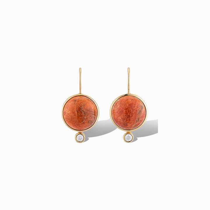 Tiny Mini Drop Earrings in Orange
