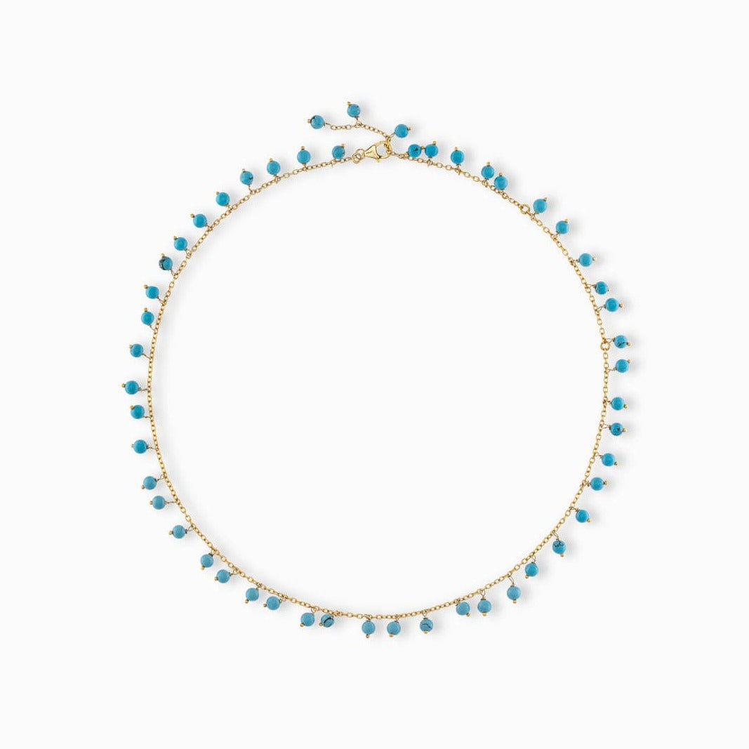 MOIRA NECKLACE in TURQUOISE & GOLD - Laura Foote Designs
